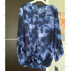 NWT Storm Wash Button Down Tie Front Blouse XL